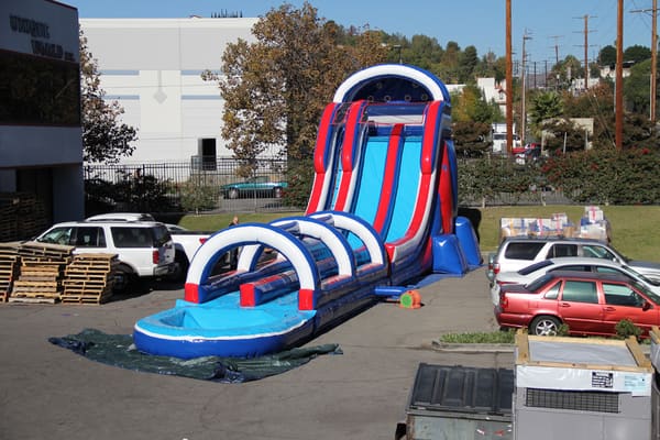 27ft Patriot double‑lane water slide rental in Buckeye for backyard parties and events