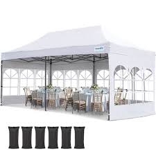 10x20 white pop‑up tent rental set up outdoors for events in the West Valley