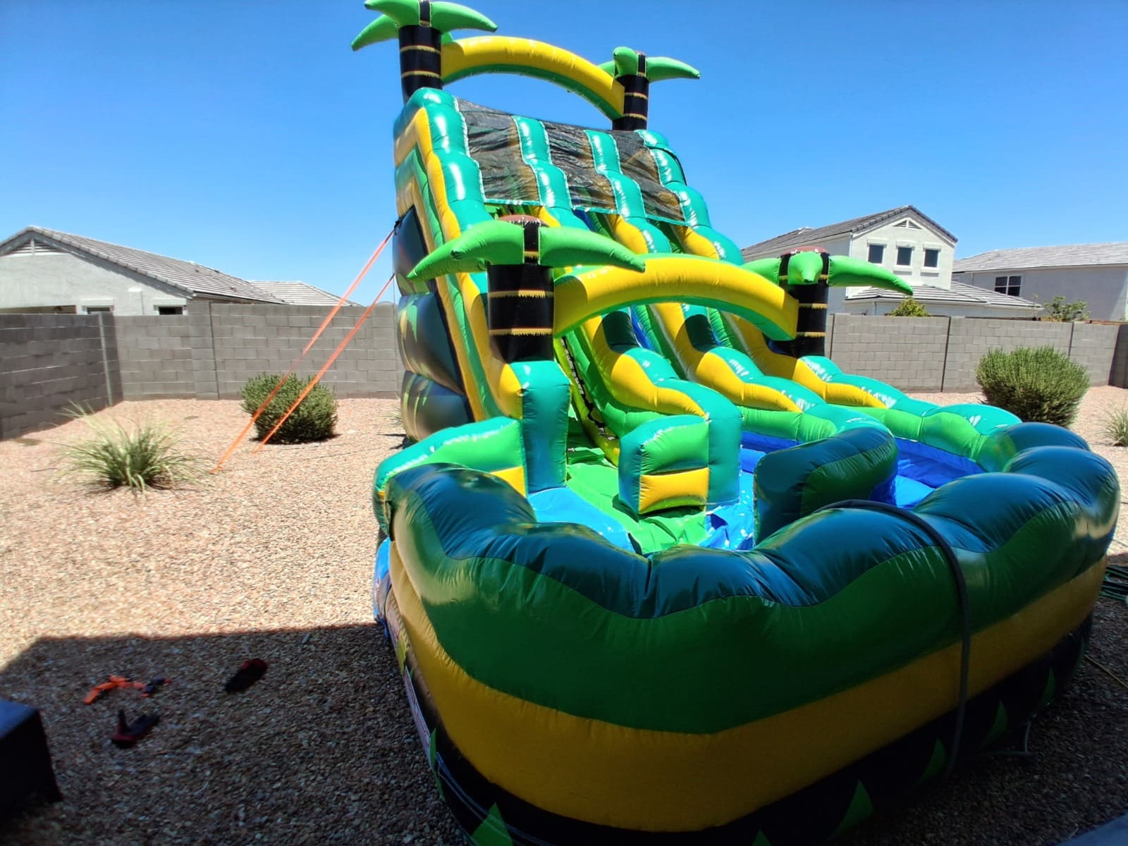 20ft Tropical Curve Double Lane Water Slide Rental