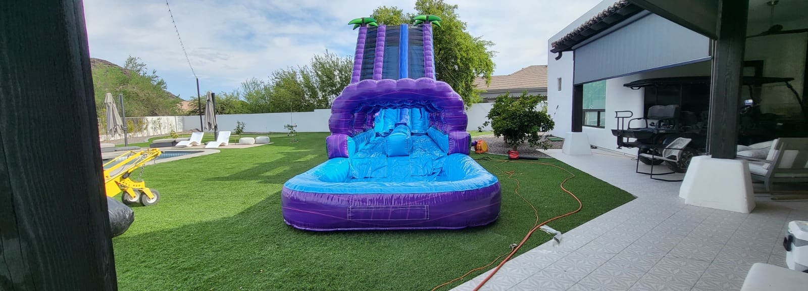 32ft Purple Tropical Double Lane Water Slide Rental